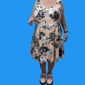 Ixia size 4x pink and blue floral dress